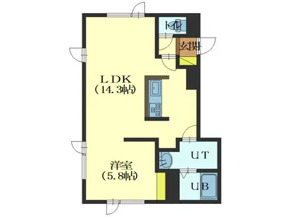 LICHT NULL リヒトヌル(1LDK/1階)の間取り写真