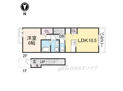 フロレスタ プリマヴェーラ(1LDK/1階)の間取り写真