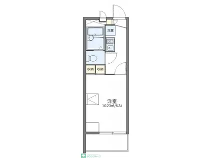 レオパレスツインスターコートII(1K/3階)の間取り写真