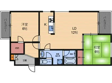 プレステージIII(2LDK/1階)の間取り写真