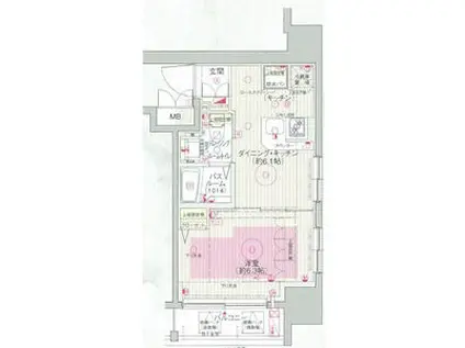 エステムプラザ飯田橋タワーレジデンス(1DK/10階)の間取り写真