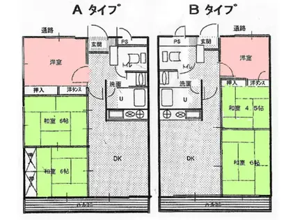 マンション松本(3DK/1階)の間取り写真
