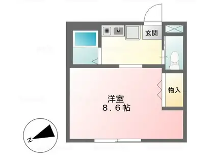 IVC府中(1K/3階)の間取り写真