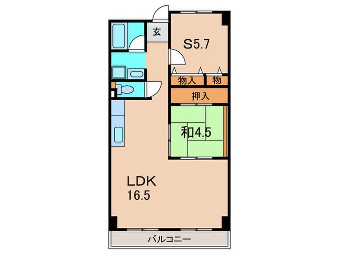 グランド-ル南野(1SLDK/3階)の間取り写真