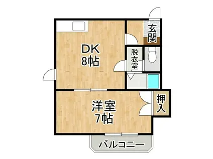 コーポラスY&K(1DK/3階)の間取り写真