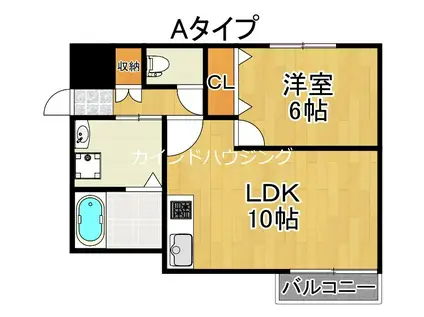 GLANZ(1LDK/3階)の間取り写真