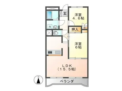 SKY.T(2LDK/8階)の間取り写真