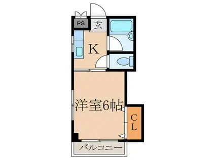 サンピュアーパレス(1K/3階)の間取り写真