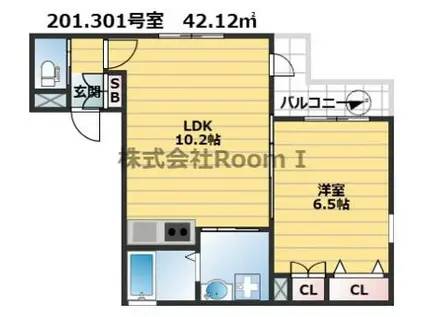 グレイスヘーベル西田辺・旭化成ヘーベルメゾンHEBEL HAUS(1LDK/3階)の間取り写真