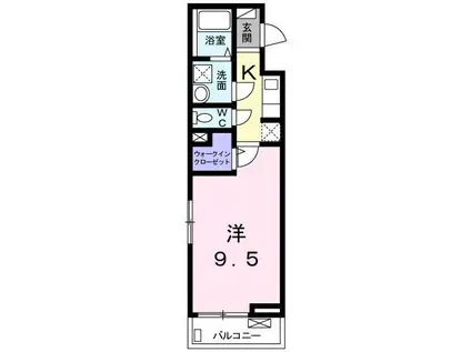 アザレアコート(1K/3階)の間取り写真