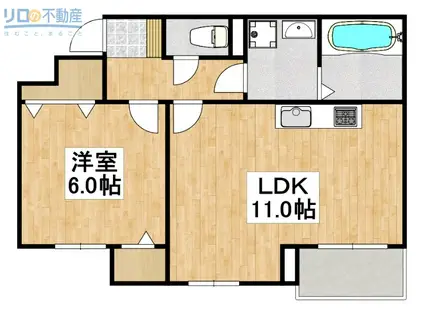 レイアフォレストIV(1LDK/1階)の間取り写真