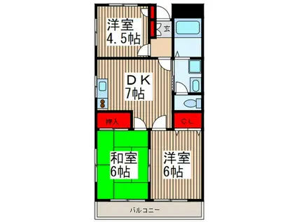 第二ユタカハイム(3DK/3階)の間取り写真
