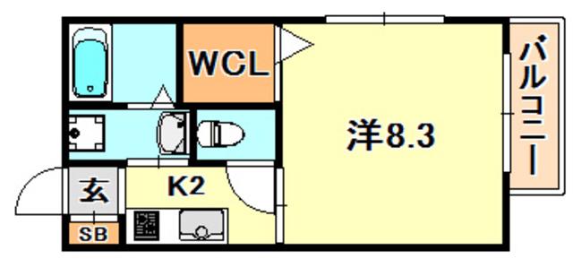 ボナール(1K/1階)の間取り写真