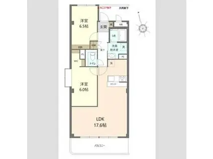 メゾンルミエール(2LDK/2階)の間取り写真