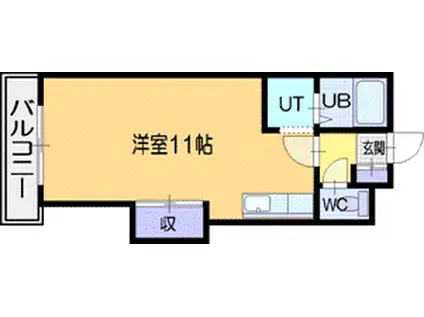 ルートフランセ36(ワンルーム/2階)の間取り写真