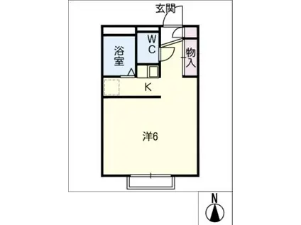 パレスENYA(ワンルーム/2階)の間取り写真