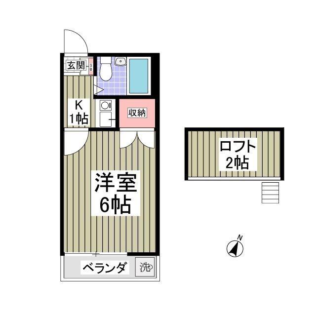 リブレス清瀬(1K/2階)の間取り写真
