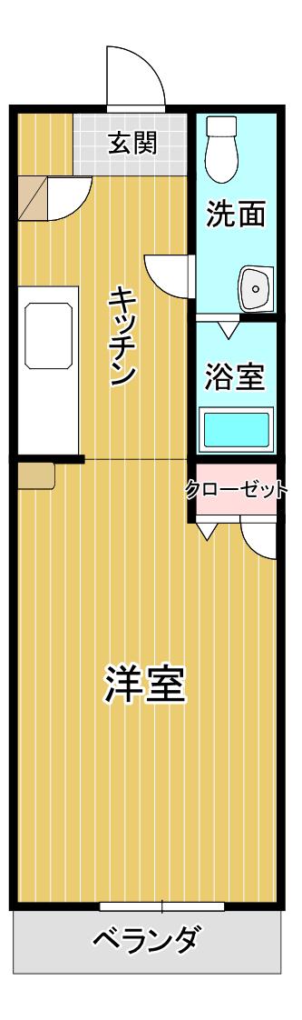 ユニゾン山大通(1K/7階)の間取り写真