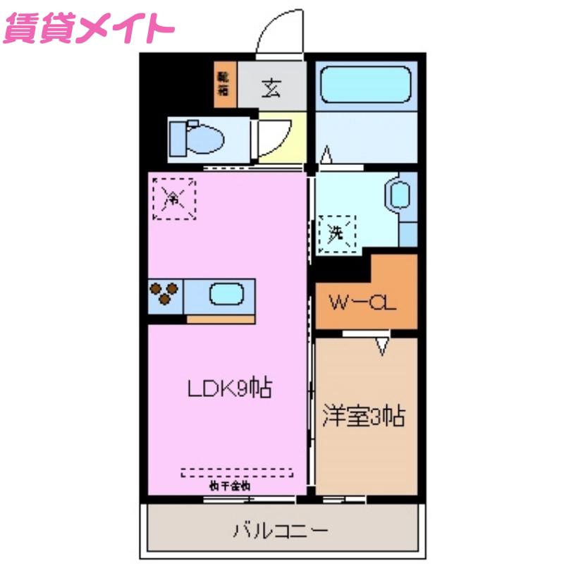 AUTUNNO(1LDK/3階)の間取り写真