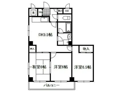カーサ瀬田(3LDK/4階)の間取り写真