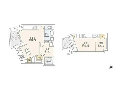 GRANDSTORY 用賀II 101(3LDK/1階)の間取り写真
