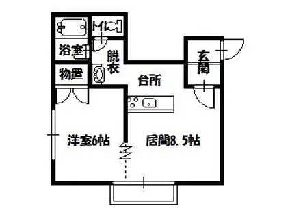イーグル311(1DK/5階)の間取り写真