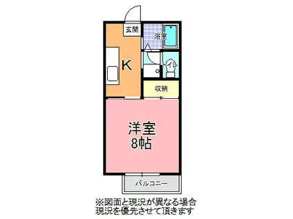 小川ハイツ D棟(1K/1階)の間取り写真