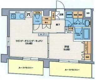 日神デュオステージ蒔田(1LDK/7階)の間取り写真