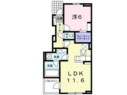 メゾン ド フルール(1LDK/1階)の間取り写真