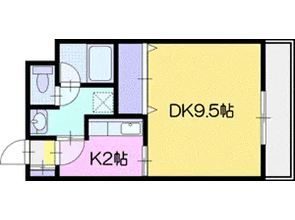 アグラン雄北(1K/4階)の間取り写真