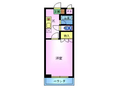 エスポワール大島(1K/1階)の間取り写真