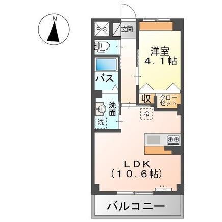 ゼルコバ (1LDK/2階)の間取り写真