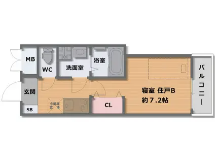 グランデコート壱乃穂(1K/4階)の間取り写真