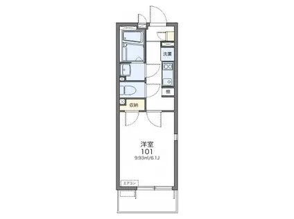 レオネクスト富士森の丘(1K/1階)の間取り写真