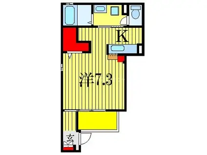 サンモール三橋II(ワンルーム/1階)の間取り写真