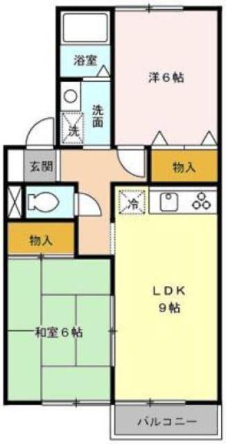 セジュール彩弐番館(2DK/2階)の間取り写真