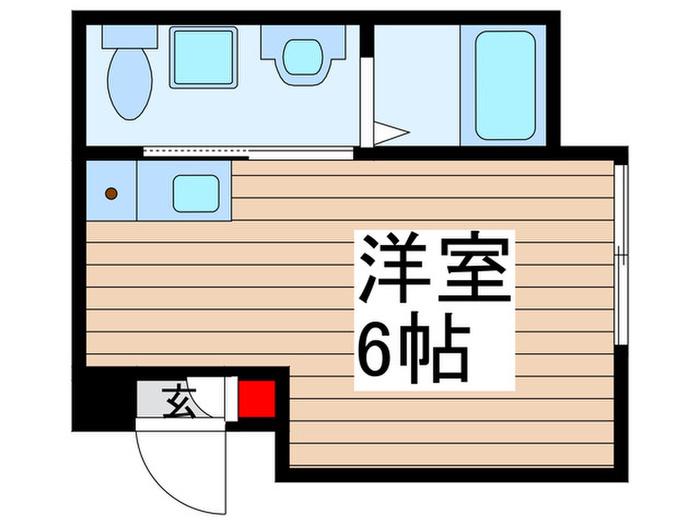 ベレガンス鷹の台II B棟(ワンルーム/1階)の間取り写真