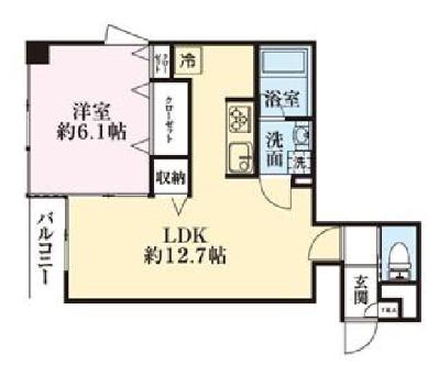 アンジェリークトキワ1(1LDK/3階)の間取り写真