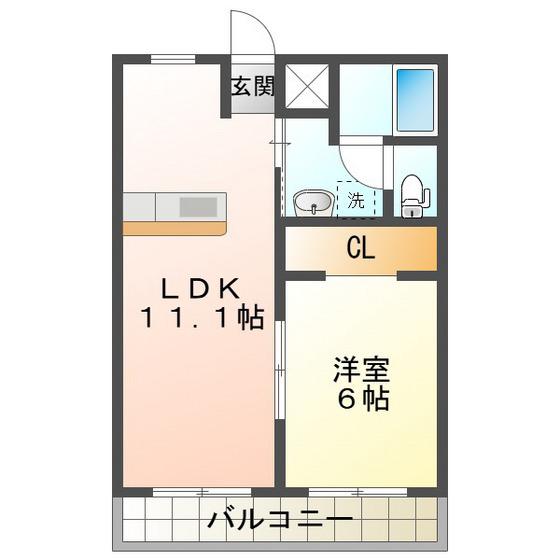 レジデンス鼓ヶ浦(1LDK/1階)の間取り写真