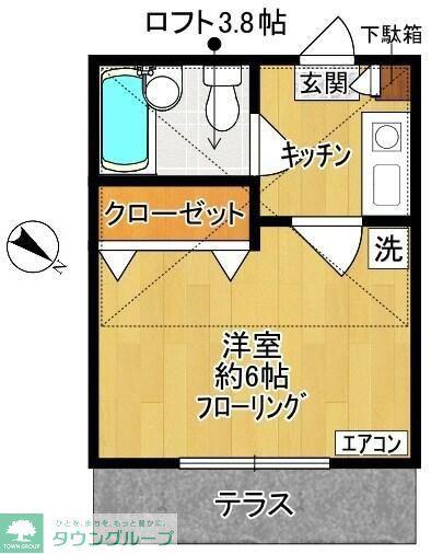 ペアハイムI(1K/1階)の間取り写真