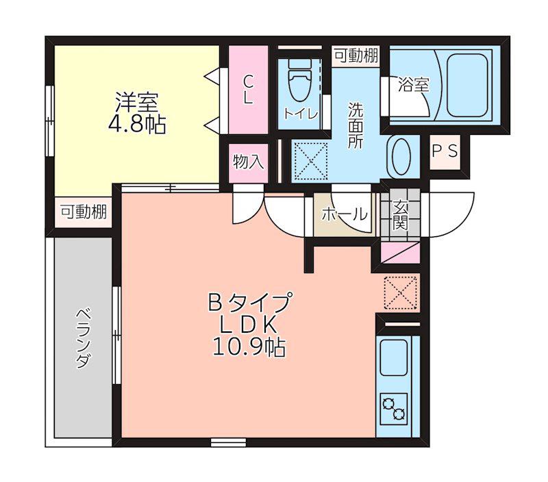 ウィステリア ヴェール(1LDK/5階)の間取り写真