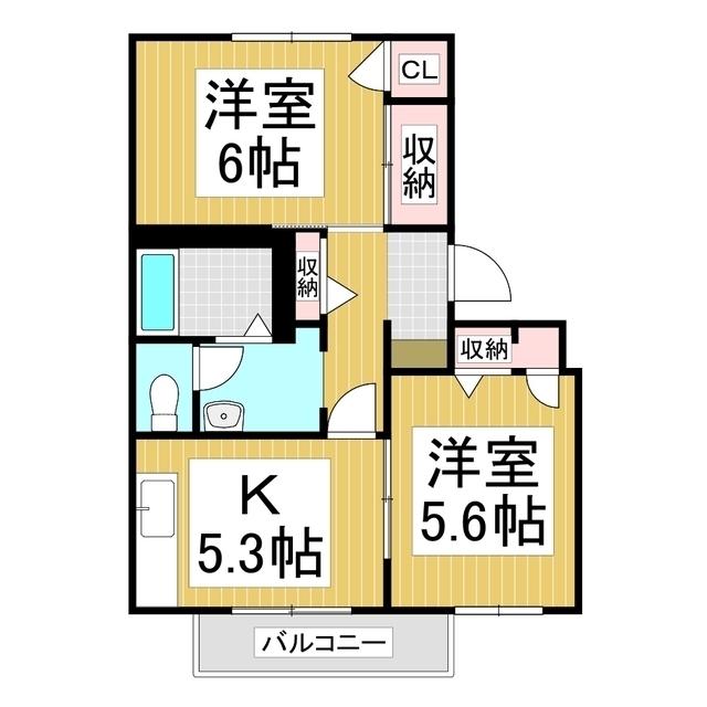 コーポ リーブズ(2K/2階)の間取り写真