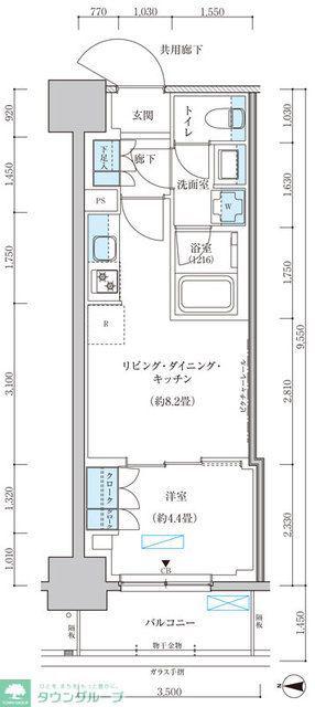 パークアクシス池袋イースト(1LDK/3階)の間取り写真