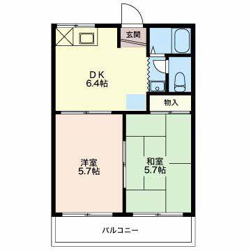 アネックス鈴木II(2DK/2階)の間取り写真