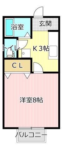 メイプルTSS(1K/2階)の間取り写真