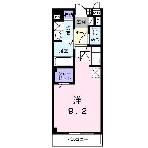 サニーメゾン1(ワンルーム/2階)の間取り写真