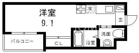 LIVINGLIFE長瀬 ウエスト(ワンルーム/2階)の間取り写真