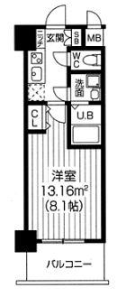 S-RESIDENCE緑橋SERIO(1K/6階)の間取り写真