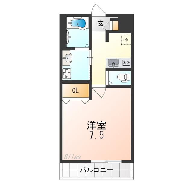 ジーイーキャトフ(1K/3階)の間取り写真