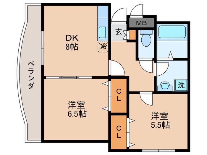 マツイチサンパレスNO7(2LDK/4階)の間取り写真